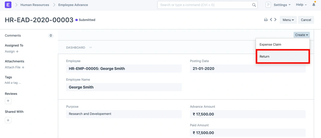 EmployeeAdvance EmployeeAdvance