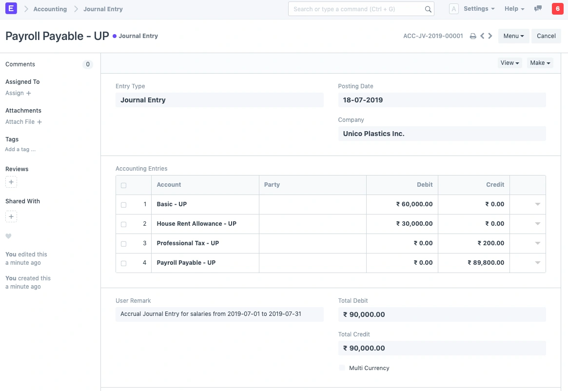 Payroll Entry Payroll Entry