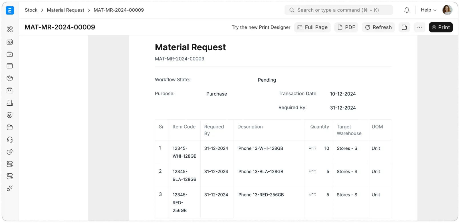 Material Request Material Request