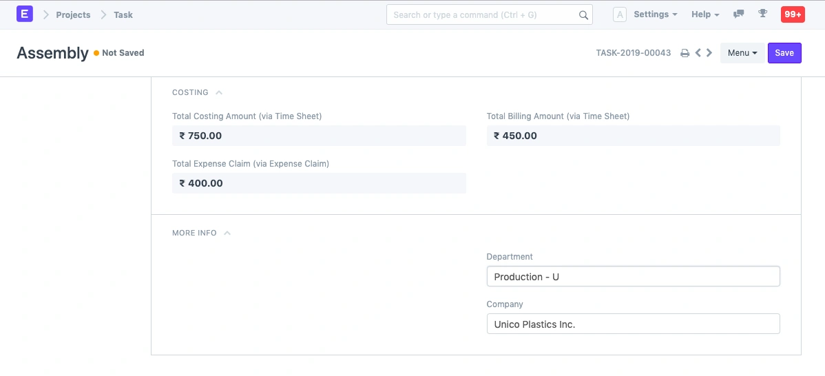 التكلفة على مستوى المهام والمشاريع التكلفة على مستوى المهام والمشاريع