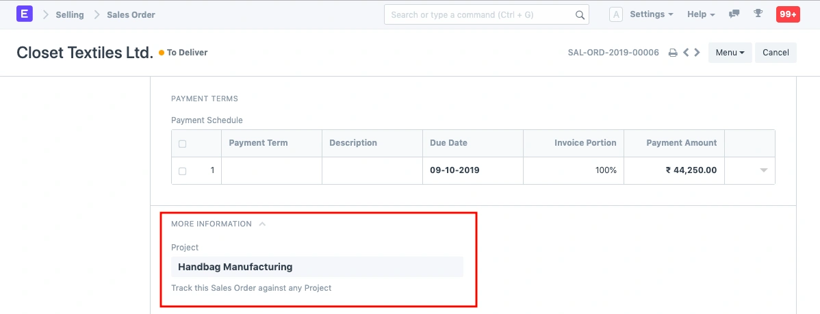 ربط المشروع بالمعاملات البيعية