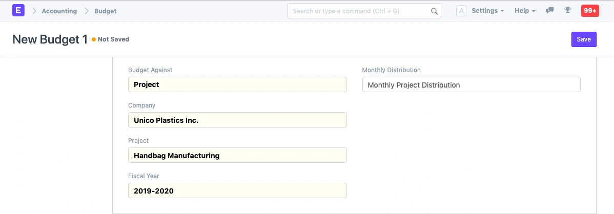إعداد الميزانية للمشروع 