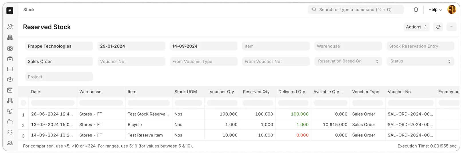 Reserved Stock Reserved Stock