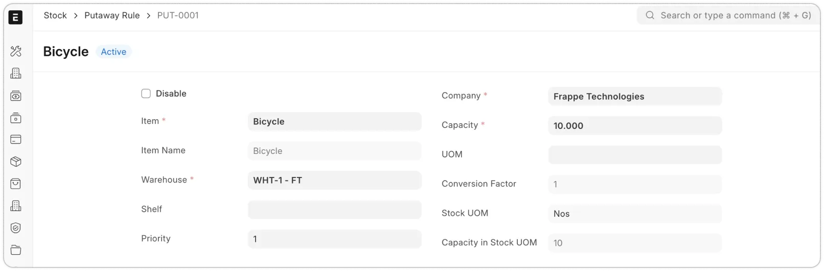 Putaway Rule Putaway Rule