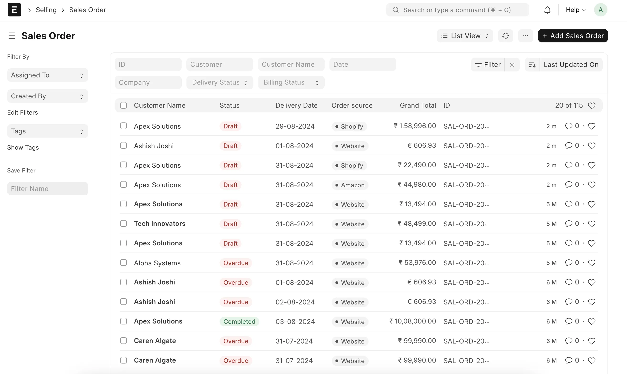 Sales Order Sales Order