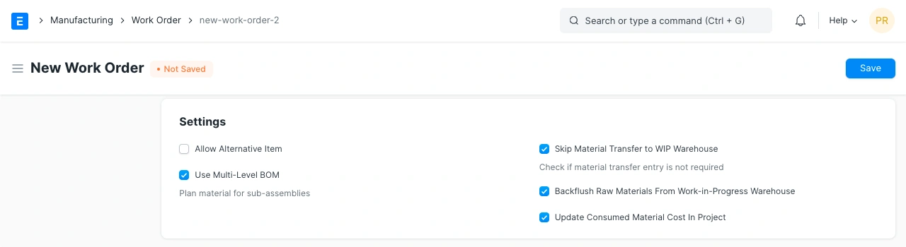 امر عمل جديد