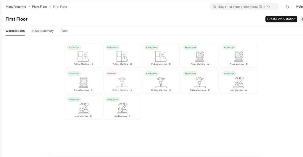 إنشاء أرضية المصنع