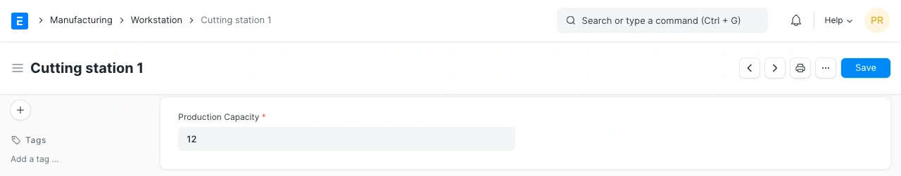 القدرة الإنتاجية لمحطة العمل