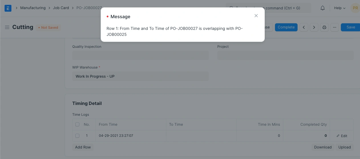 خطأ في تخطيط القدرة الإنتاجية