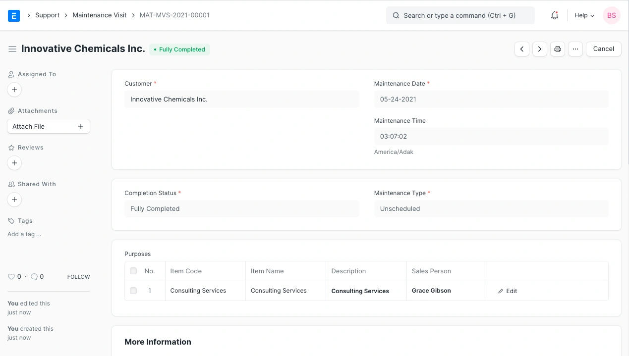 زيارة الصيانة  زيارة الصيانة