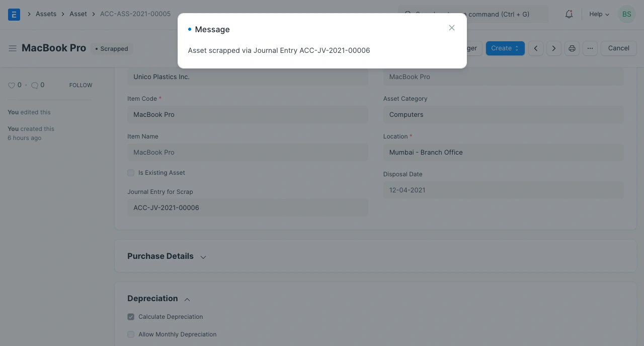 إتلاف أصل إتلاف أصل