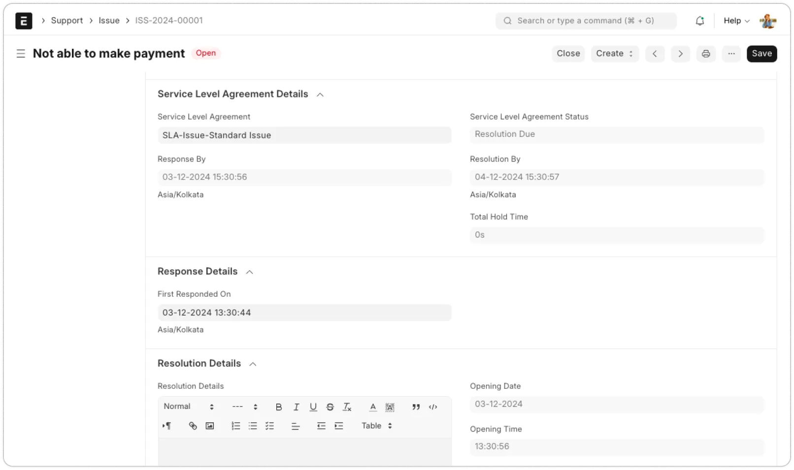 SALDetails SAL Details