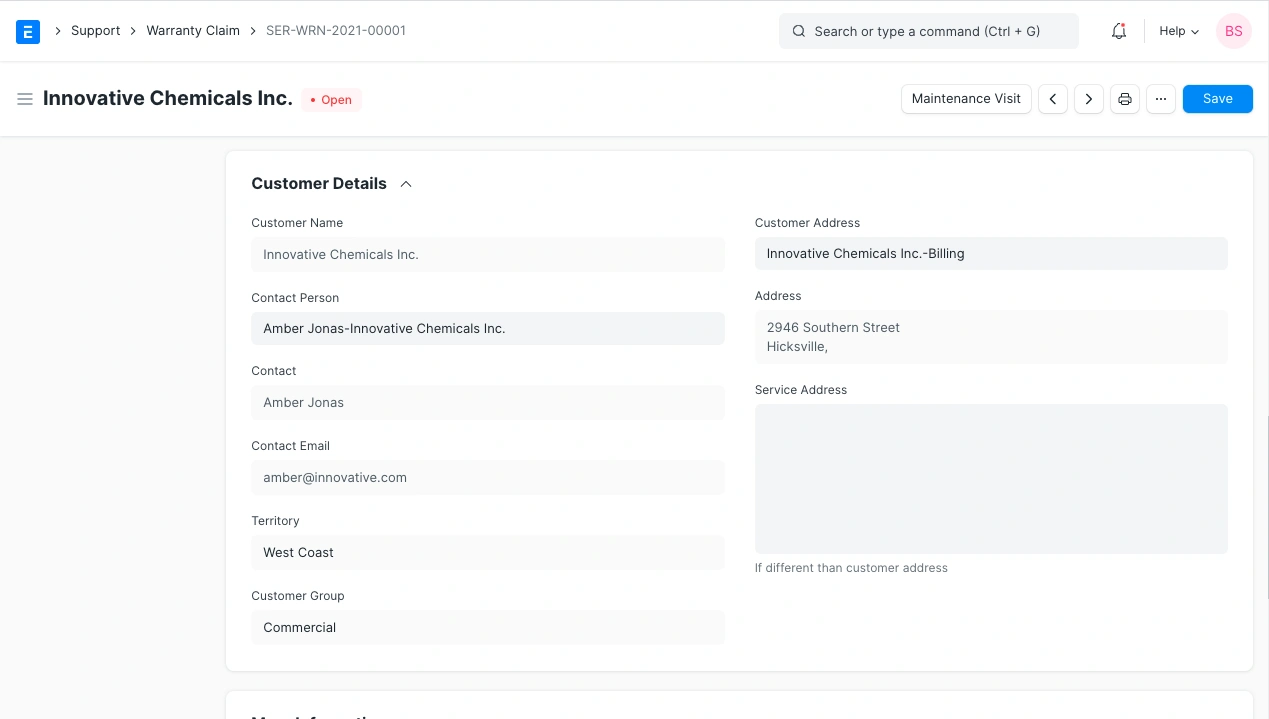 تفاصيل العميل تفاصيل العميل