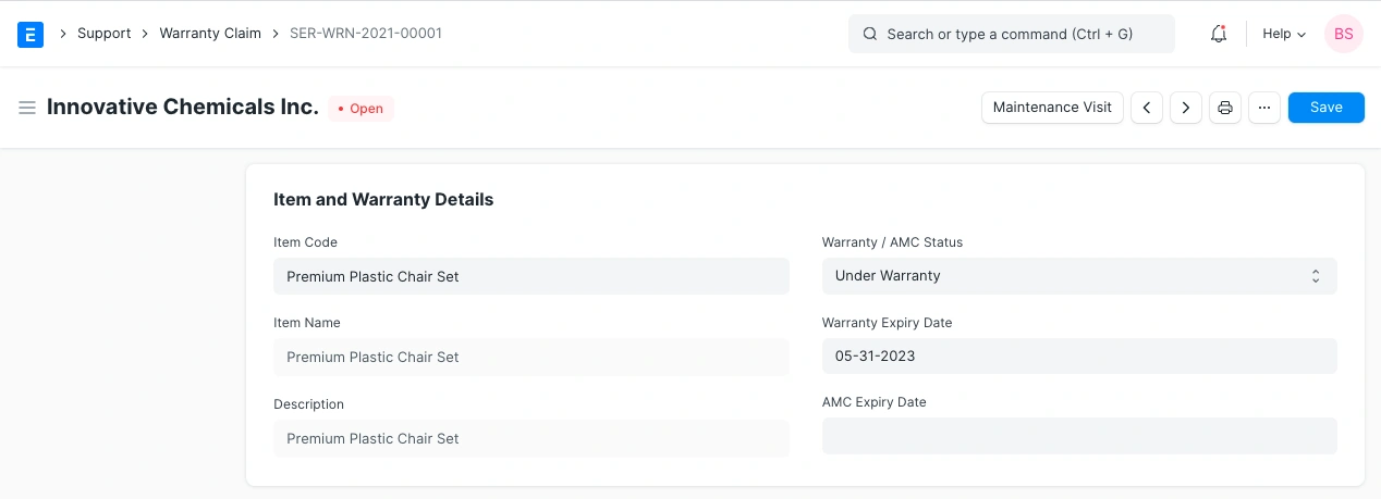 تفاصيل العنصر والضمان   تفاصيل العنصر والضمان